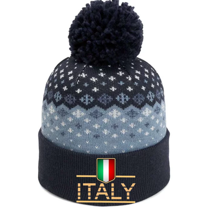 Soccer Italian Flag Italy Fan Logo The Baniff Cuffed Pom Beanie