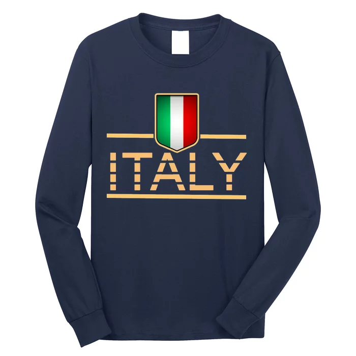 Soccer Italian Flag Italy Fan Logo Long Sleeve Shirt