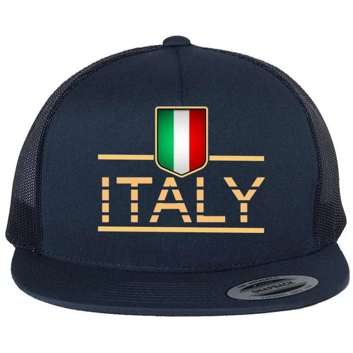 Soccer Italian Flag Italy Fan Logo Flat Bill Trucker Hat