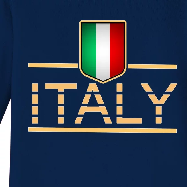 Soccer Italian Flag Italy Fan Logo Baby Long Sleeve Bodysuit