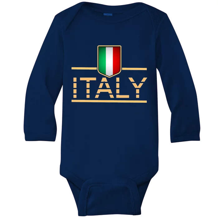 Soccer Italian Flag Italy Fan Logo Baby Long Sleeve Bodysuit