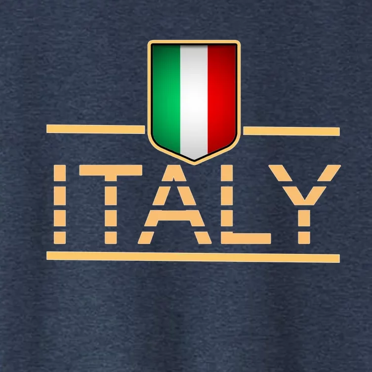 Soccer Italian Flag Italy Fan Logo Women's Crop Top Tee