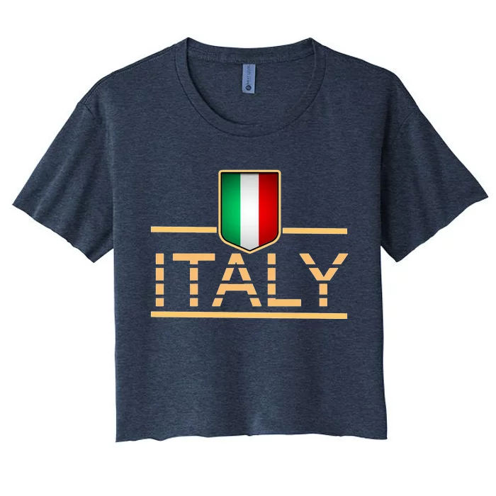 Soccer Italian Flag Italy Fan Logo Women's Crop Top Tee