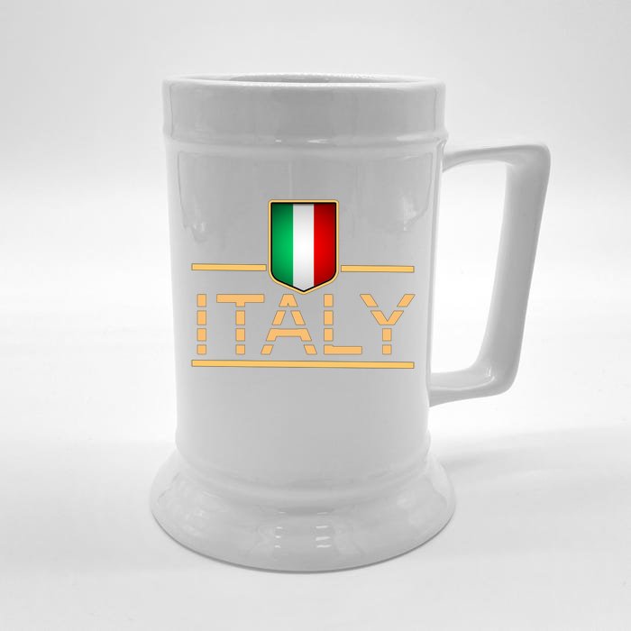 Soccer Italian Flag Italy Fan Logo Front & Back Beer Stein