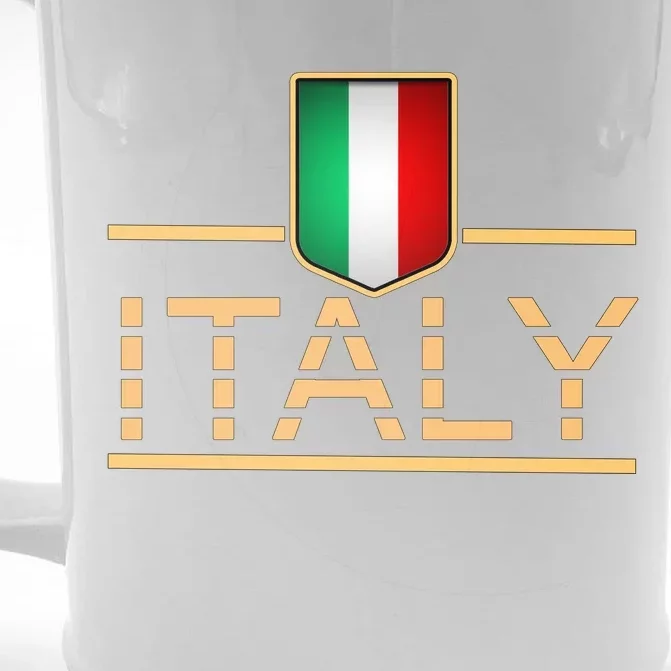 Soccer Italian Flag Italy Fan Logo Front & Back Beer Stein