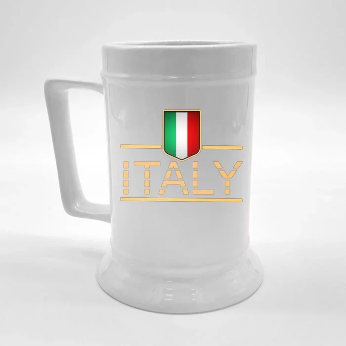 Soccer Italian Flag Italy Fan Logo Front & Back Beer Stein