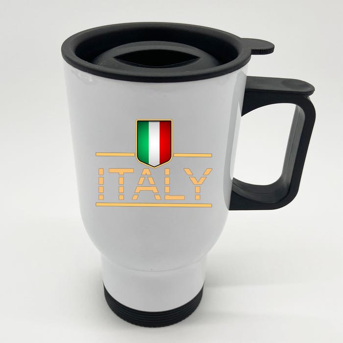 Soccer Italian Flag Italy Fan Logo Front & Back Stainless Steel Travel Mug