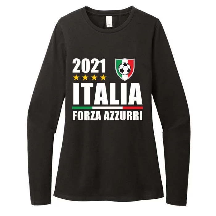 Soccer Italian Forza Azzurri Italian Pride Womens CVC Long Sleeve Shirt