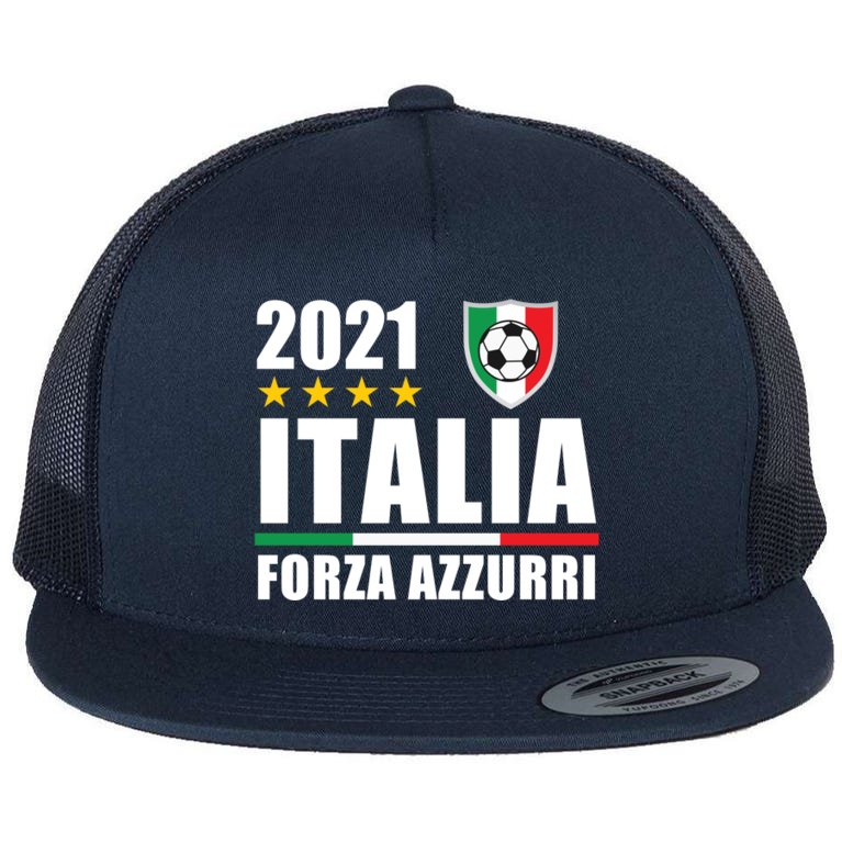 Soccer Italian Forza Azzurri Italian Pride Flat Bill Trucker Hat