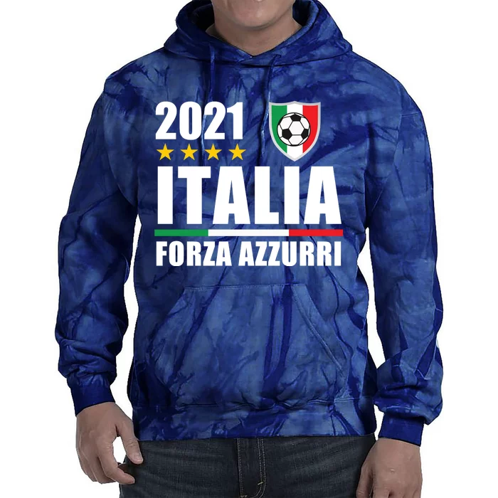 Soccer Italian Forza Azzurri Italian Pride Tie Dye Hoodie