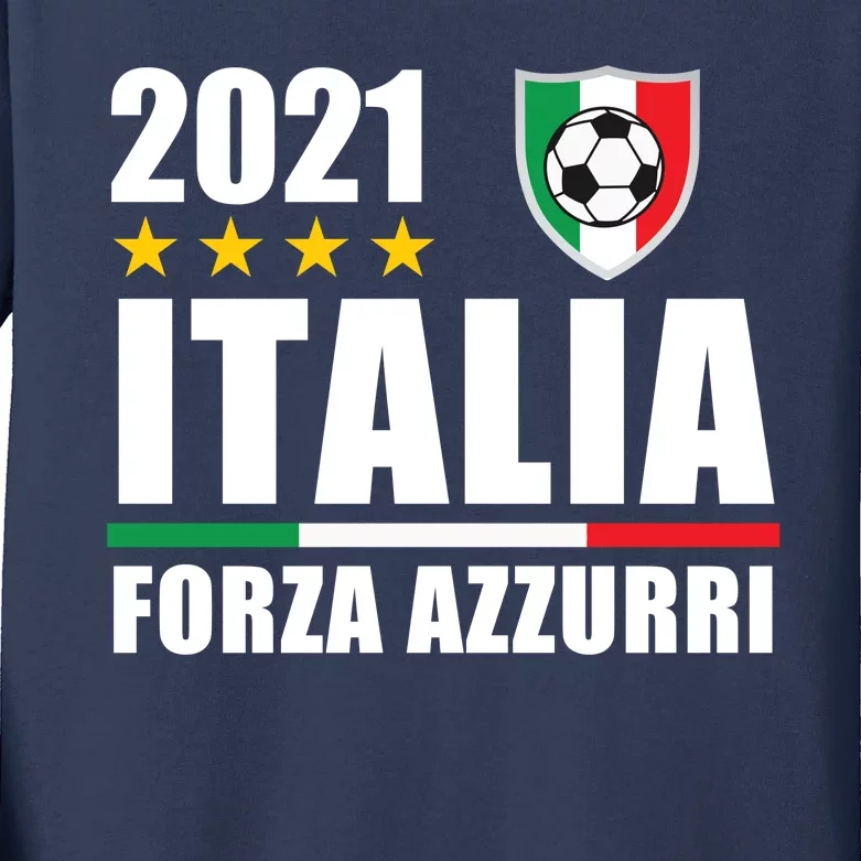 Soccer Italian Forza Azzurri Italian Pride Kids Long Sleeve Shirt