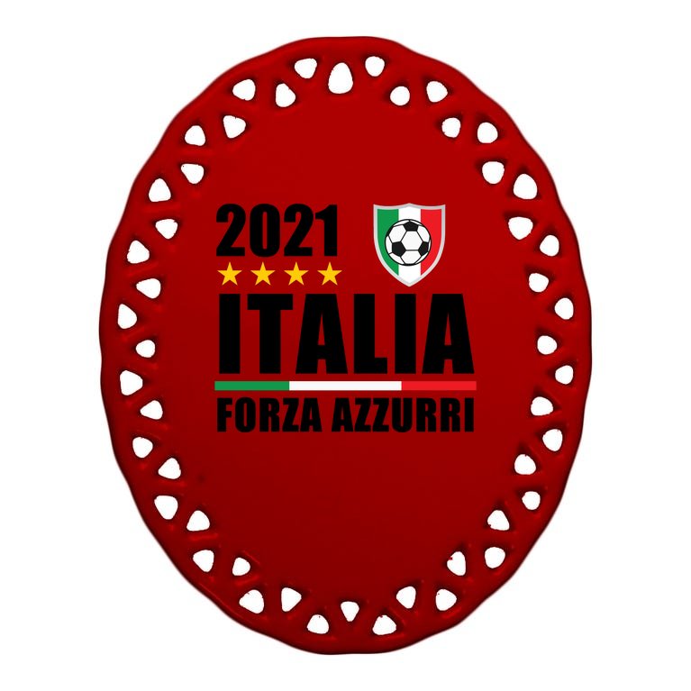 Soccer Italian Forza Azzurri Italian Pride Oval Ornament