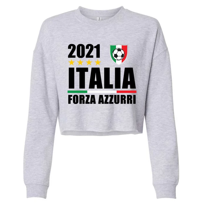 Soccer Italian Forza Azzurri Italian Pride Cropped Pullover Crew