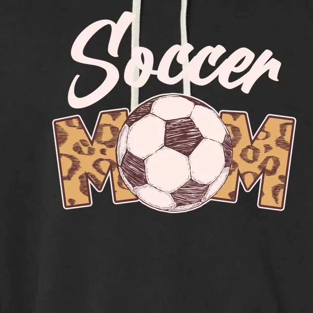 Soccer Mom Stylish Leopard Print Garment-Dyed Fleece Hoodie