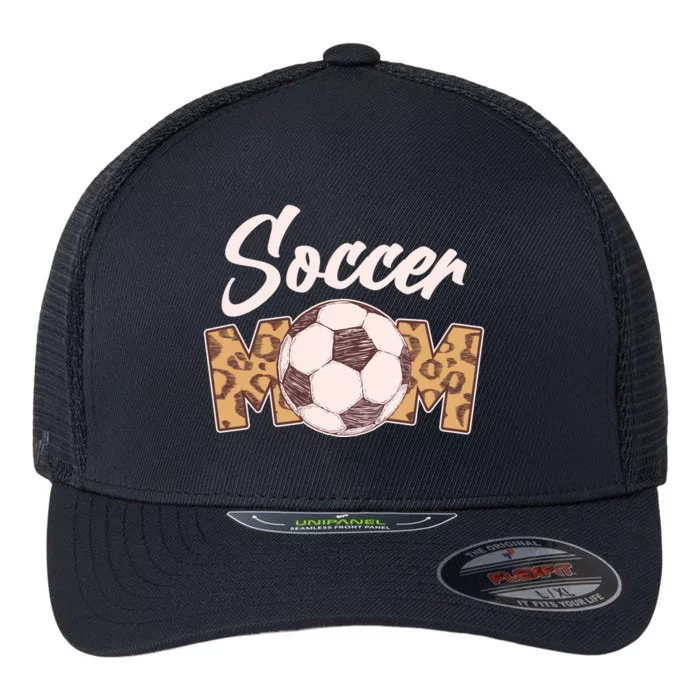 Soccer Mom Stylish Leopard Print Flexfit Unipanel Trucker Cap