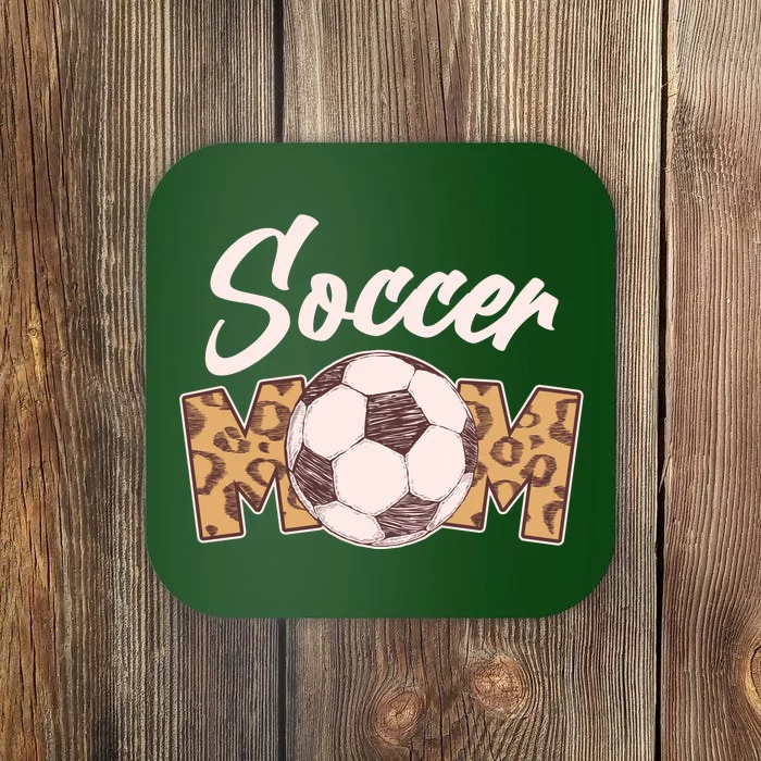 Soccer Mom Stylish Leopard Print Coaster