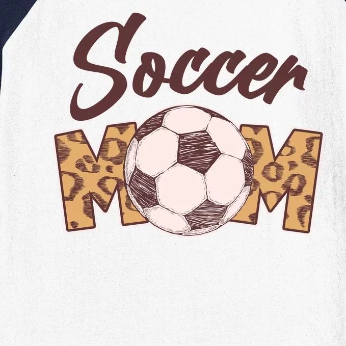 Soccer Mom Stylish Leopard Print Baseball Sleeve Shirt