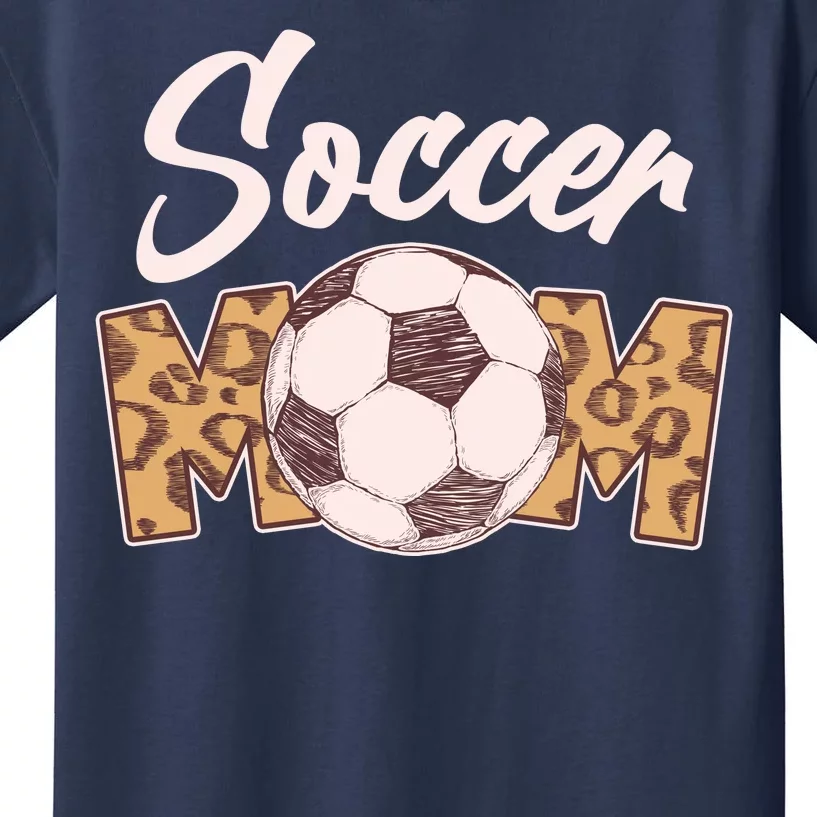 Soccer Mom Stylish Leopard Print Kids T-Shirt