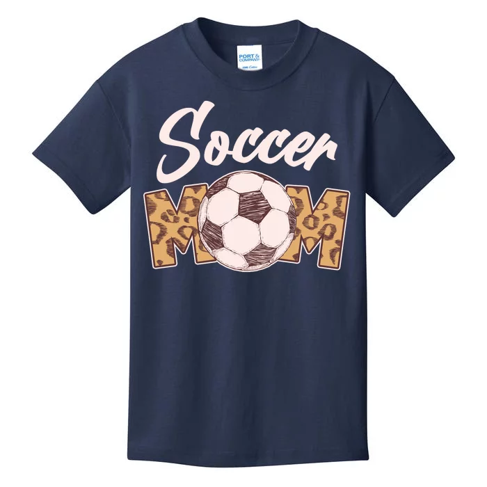 Soccer Mom Stylish Leopard Print Kids T-Shirt