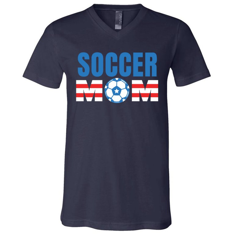 Soccer Mom USA V-Neck T-Shirt