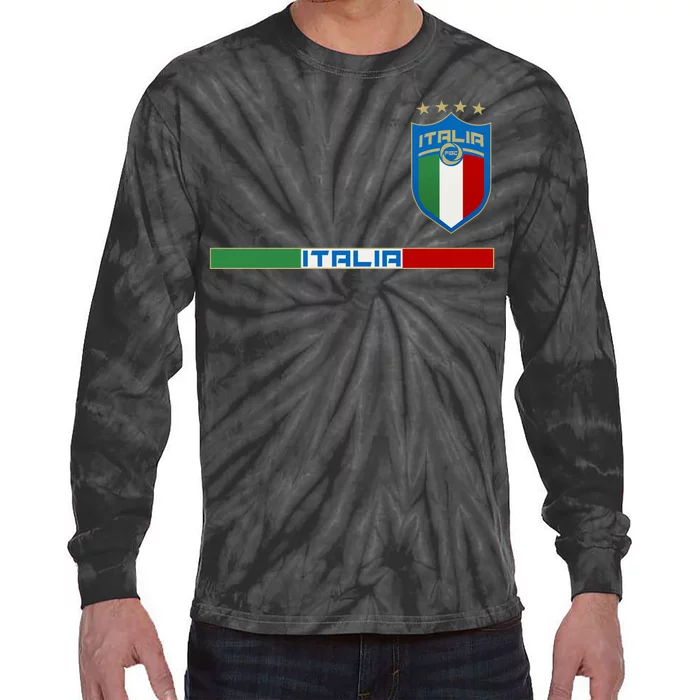 Soccer Team Championship Italia Italy Logo Tie-Dye Long Sleeve Shirt