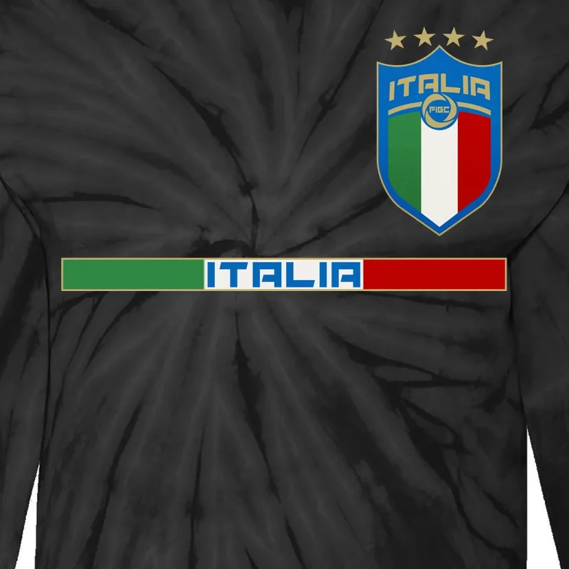 Soccer Team Championship Italia Italy Logo Tie-Dye Long Sleeve Shirt