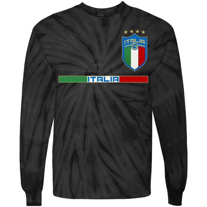 Soccer Team Championship Italia Italy Logo Tie-Dye Long Sleeve Shirt