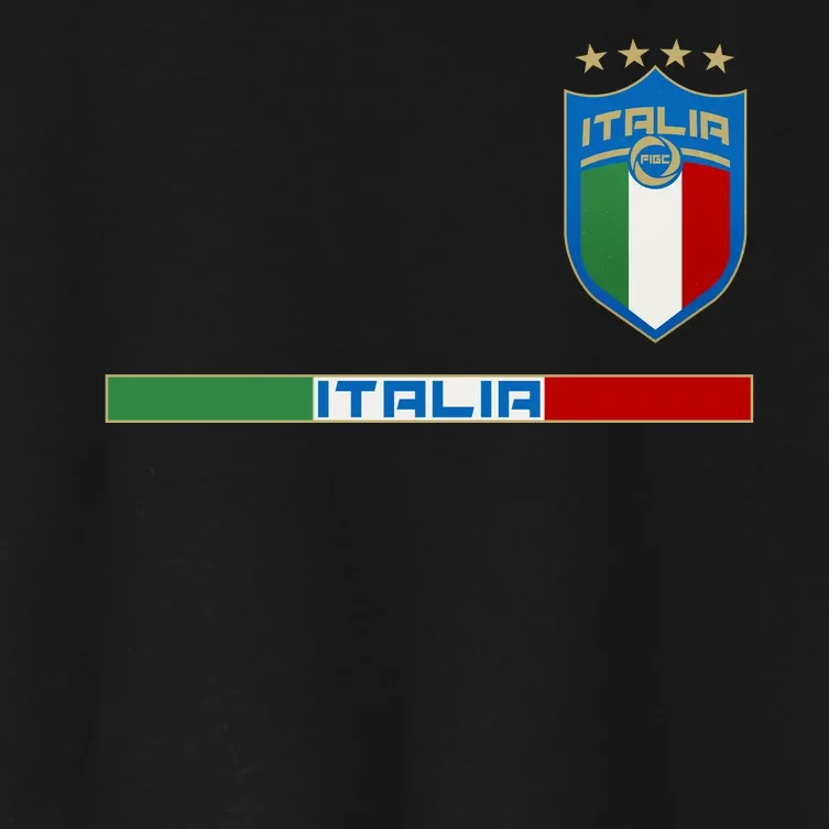 Soccer Team Championship Italia Italy Logo Women's Crop Top Tee