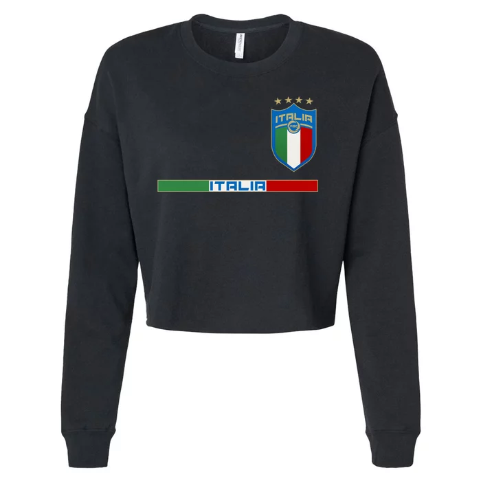 Soccer Team Championship Italia Italy Logo Cropped Pullover Crew