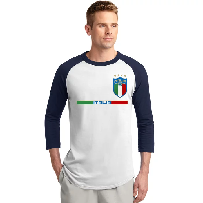 Soccer Team Championship Italia Italy Logo Baseball Sleeve Shirt