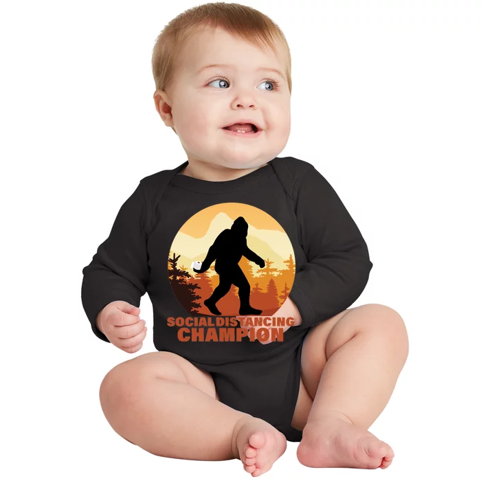 Social Distancing Champion Baby Long Sleeve Bodysuit