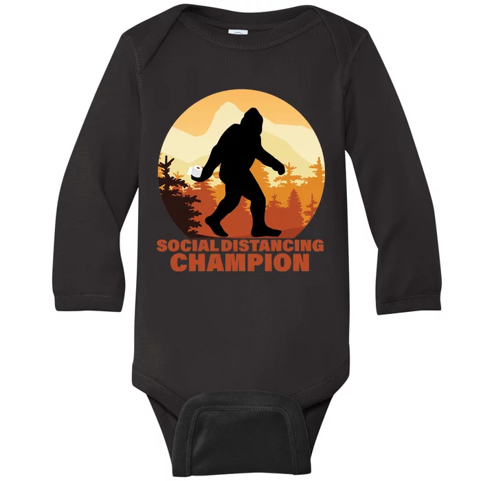 Social Distancing Champion Baby Long Sleeve Bodysuit