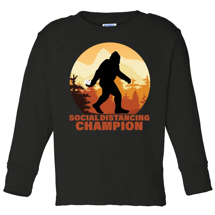 Social Distancing Champion Toddler Long Sleeve Shirt