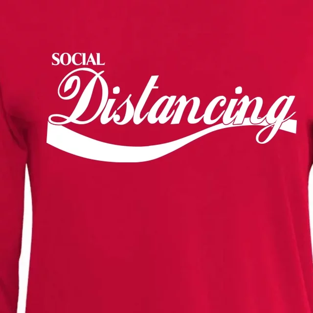 Social Distancing Cola Logo Womens Cotton Relaxed Long Sleeve T-Shirt