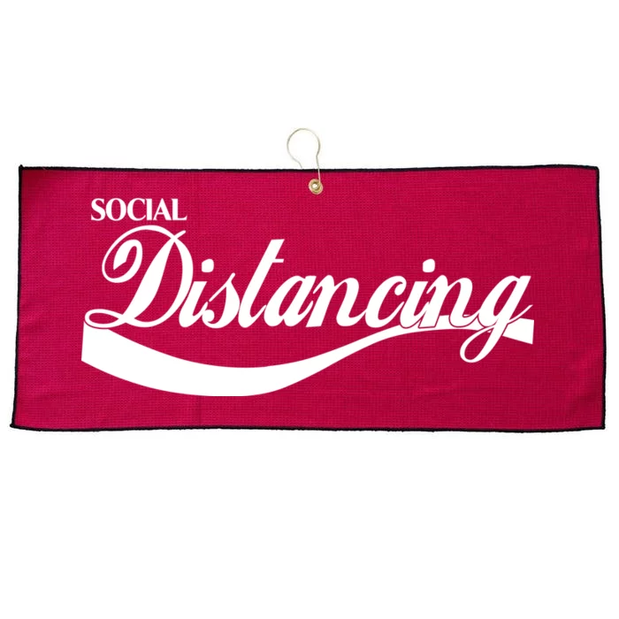 Social Distancing Cola Logo Large Microfiber Waffle Golf Towel