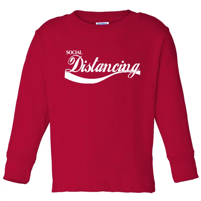 Social Distancing Cola Logo Toddler Long Sleeve Shirt