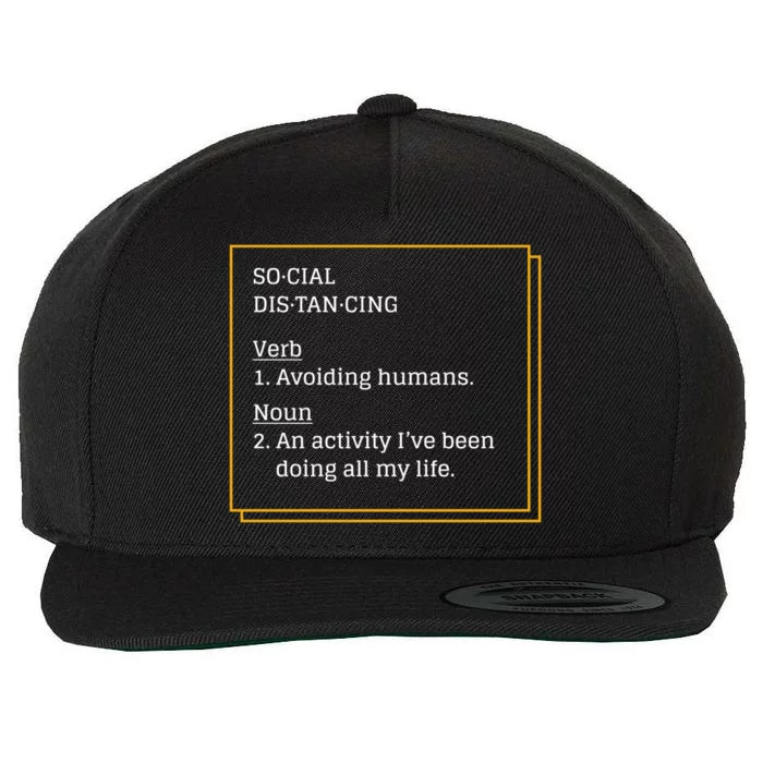 Social Distancing Definition Wool Snapback Cap