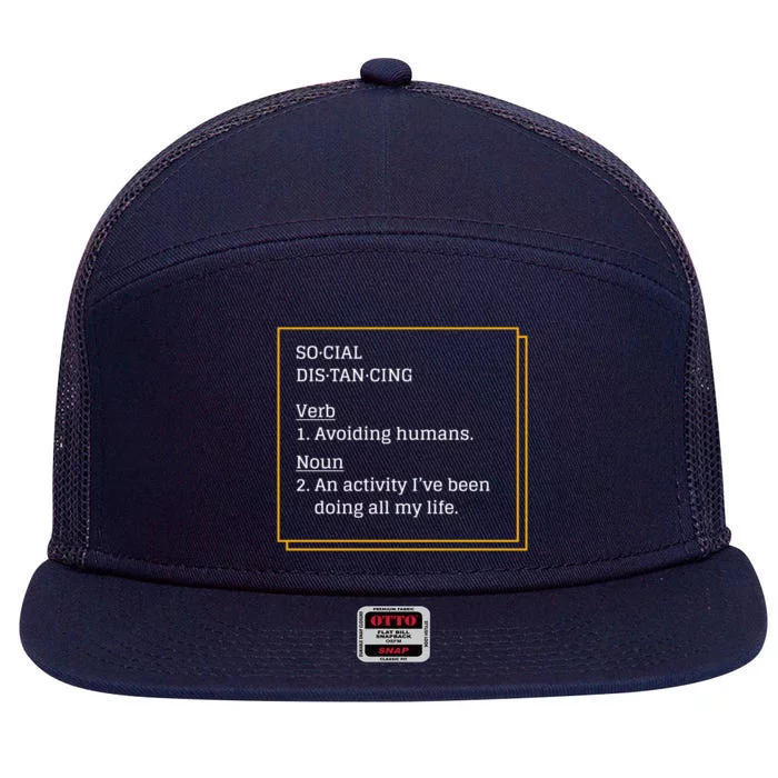 Social Distancing Definition 7 Panel Mesh Trucker Snapback Hat