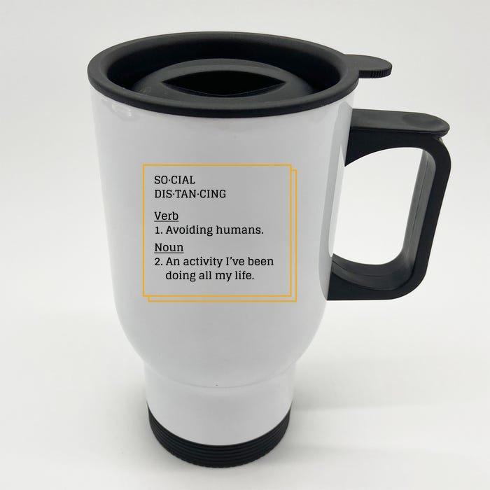 Social Distancing Definition Front & Back Stainless Steel Travel Mug