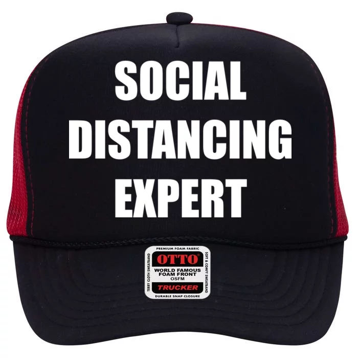 Social Distancing Expert High Crown Mesh Trucker Hat