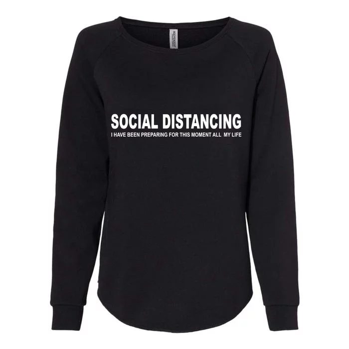 Social Distancing Funny Flu Virus Womens California Wash Sweatshirt