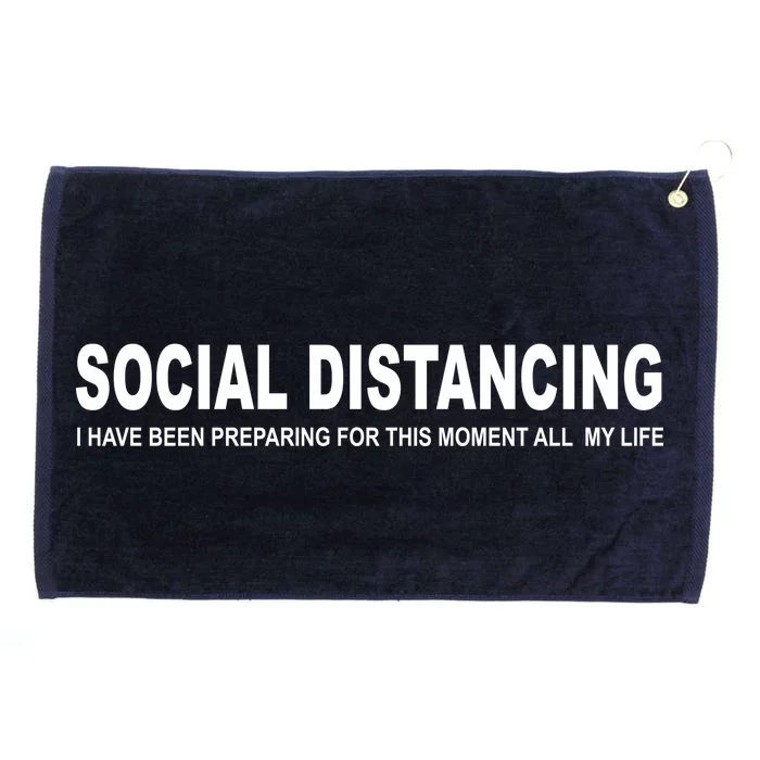 Social Distancing Funny Flu Virus Grommeted Golf Towel