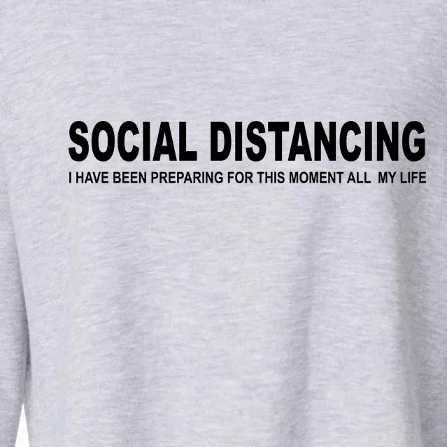 Social Distancing Funny Flu Virus Cropped Pullover Crew