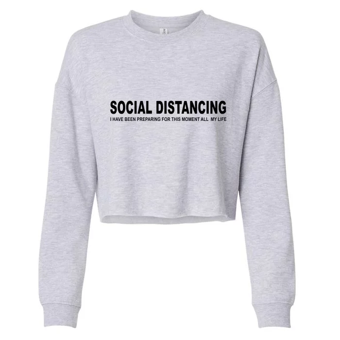 Social Distancing Funny Flu Virus Cropped Pullover Crew