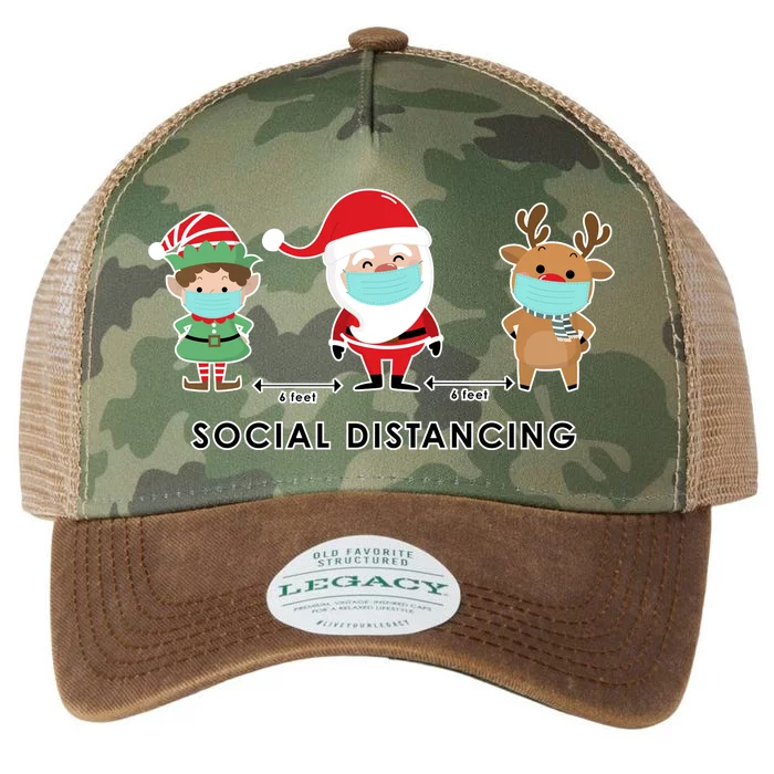 Social Distancing Funny Santa Claus Reindeer Elf Christmas Legacy Tie Dye Trucker Hat