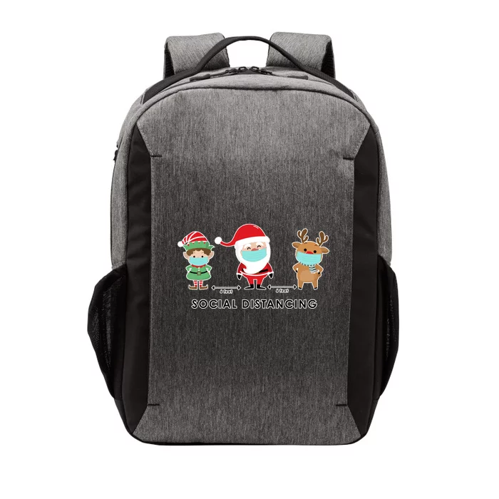 Social Distancing Funny Santa Claus Reindeer Elf Christmas Vector Backpack