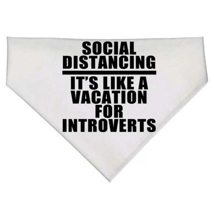 Social Distancing Like A Vacation For Introverts USA-Made Doggie Bandana