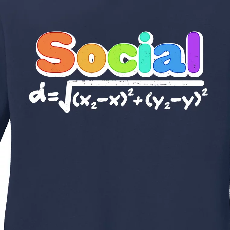 Social Distancing Math Formula Ladies Long Sleeve Shirt