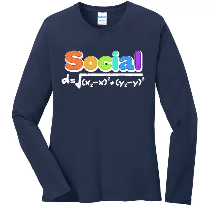 Social Distancing Math Formula Ladies Long Sleeve Shirt