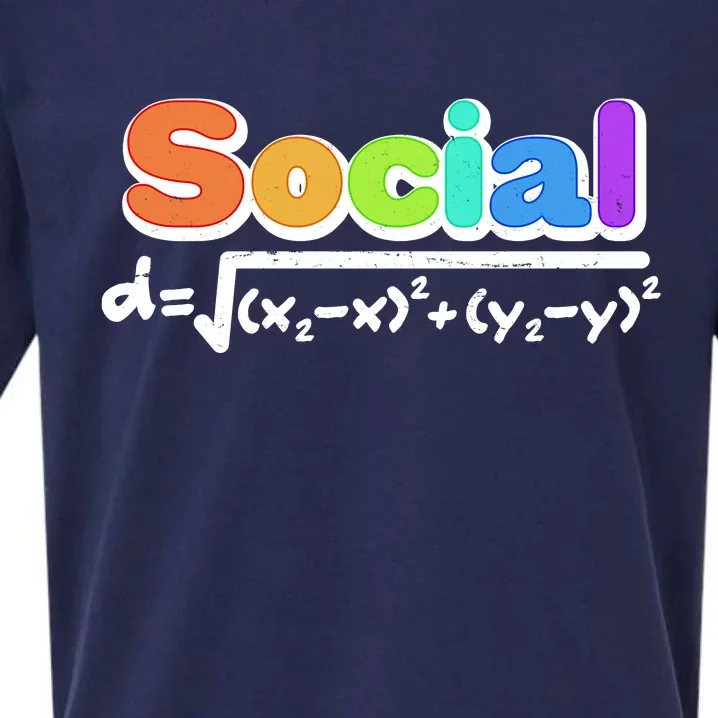 Social Distancing Math Formula Sueded Cloud Jersey T-Shirt